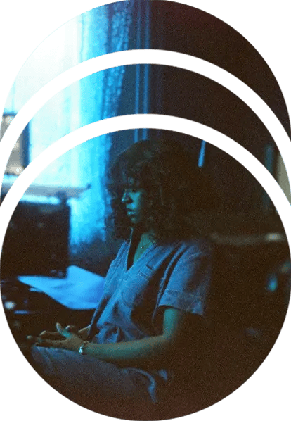 Victory Boyd is filmed in front of an LED wall by a RED cinema camera while performing a song for a music video